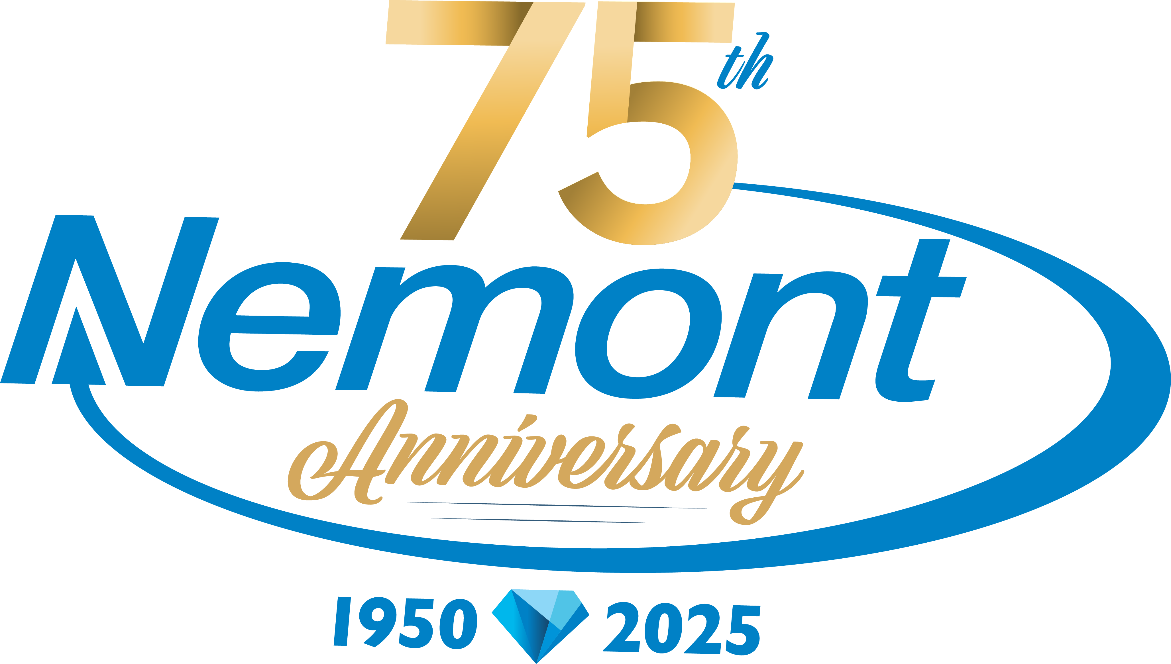 Nemont 75th Anniversary Logo (Blue/Gold)